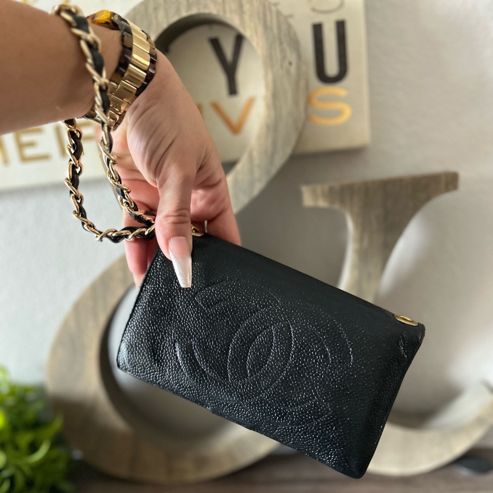 🖤Vintage Chanel Timeless Clutch Wallet Chain 2way Wristlet on Crossbody